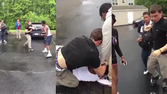 Daily crazy fights: Threw bros head in the gutter