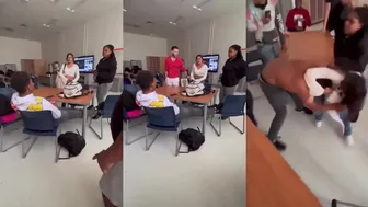 Black Kid Fights Two Girls In Class - What Yall Thinking?