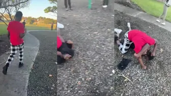 Not Sure What The Fight Was About But The Guy In Red Cooked It