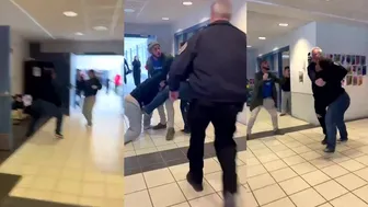 Two Big Girls Have A School Fight
