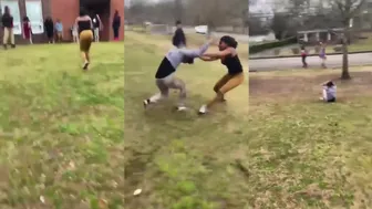 Girl Gets Beat Up, Dragged and Tossed For Talking shit!