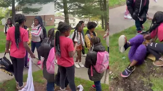 Elementary Kids Battling It Out