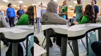 Second-hand embarrassment for the girl with glasses!