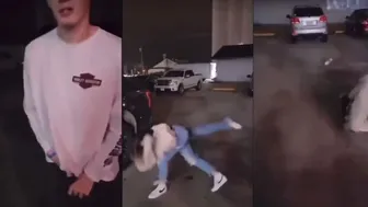 Girl Slammed On Ground In Parking Lot Fight