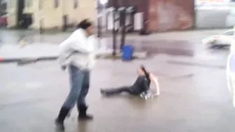 Crazy gas station fight