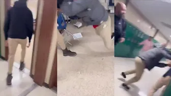 Sneaked Up On In School - Kid Gets A Sucker Punch!