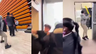 A Beat-Up Student In The School Gym
