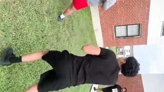 Friends Engage In A School Fight