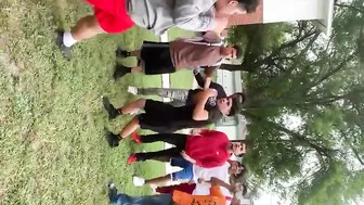 Friends Engage In A School Fight