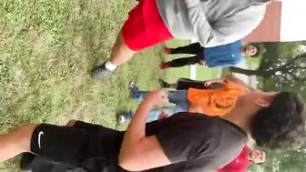 Friends Engage In A School Fight