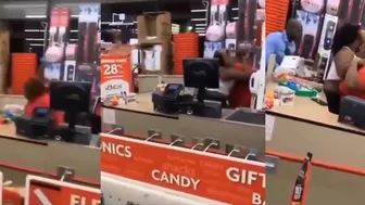 Can You Hear Me Now? Cashier Fends Off Customer With His Phone!