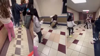 Black Girl Snuck And Beats Up White Girl For Talking Shit!