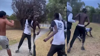 Aussie park scrap fight
