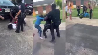 Police officer gets beat up & exposed by the community because her babyfather se