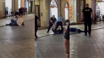 Police Officer Uses Pepper Spray In 1v1 Fight