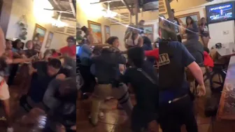 Crazy Brawl Breaks Out At A Restaurant