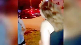 Neighbors fun fight and a quick cop check.