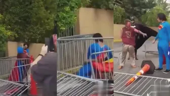 Batman And Superman Fight Off A Crackhead