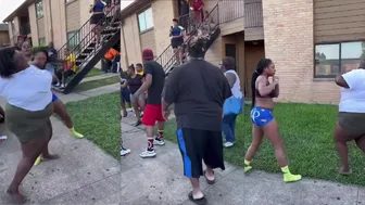 Girlfights Caught On Camera - Big Girl Defends Her Baby Father!