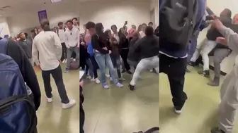 Student Knockouts Teacher On Floor