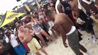 Epic Knockout At The Beach