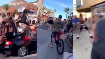 Guy talked trash during the parade and paid the price.