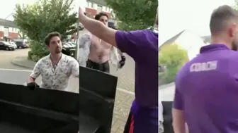Tough Guy Provokes Coach And Eats An Elbow!