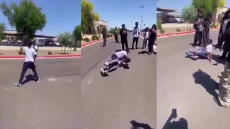 Two Black Kids Go At It And Gets Slammed