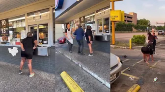 Black lady Goes Wild At Drive Through!