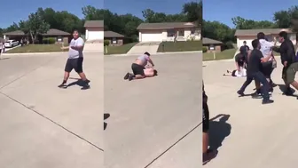 Mom only jumps in once her sons start losing.