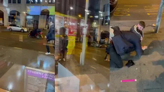 Drunk Lads Of Nottingham In A Late Night Scrap