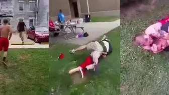 Smaller Guy Chokes The Bigger Guy
