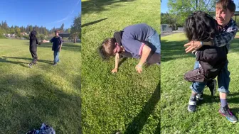 Me And My Friend Grappling At The Park