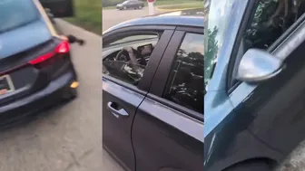 Woman bumps into a Man After an Altercation With Her Pass...