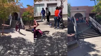 Girl And Her Friend Took Turns Sneaking And Beating Another Girl For Talking shi