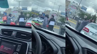 Food delivery Guy Kicking Ass (Mexico)