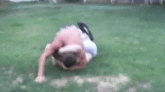 Rained Blows Down On Him