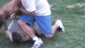 Rained Blows Down On Him