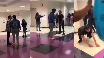 Crazy School Fight, He Gets Put To Sleep Twice, And Gets Jumped