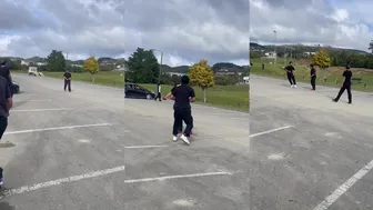 Two Samoans Have A Street Fight At The Park After School