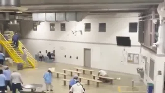 Small guy Tumbles Giant in Prison!
