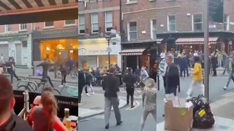 Brawl Breaks Out In Dublin, Ireland
